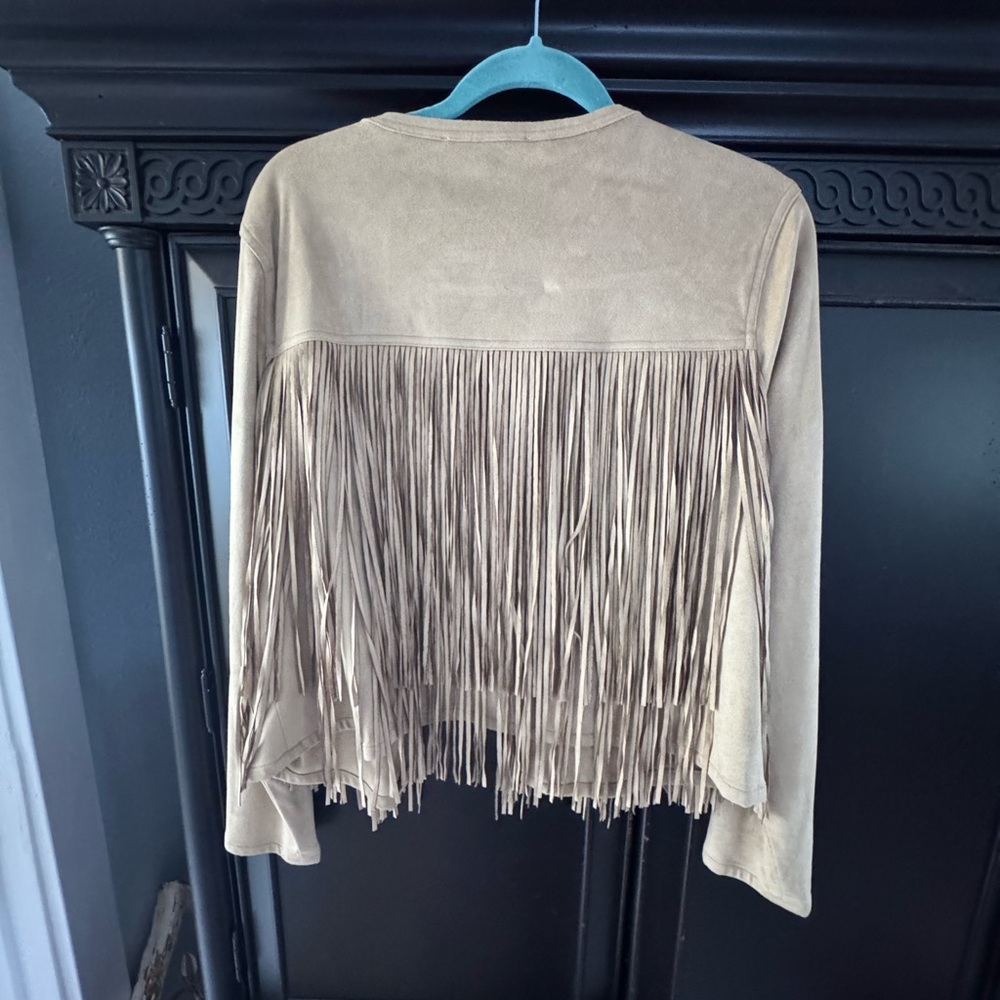 Michael Kors Tan Fringe Leather Jacket